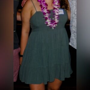 Lulu's Green/Teal Sleeveless Dress Mini